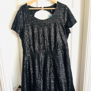 Torrid Sequin Matte Black Dress Size 18